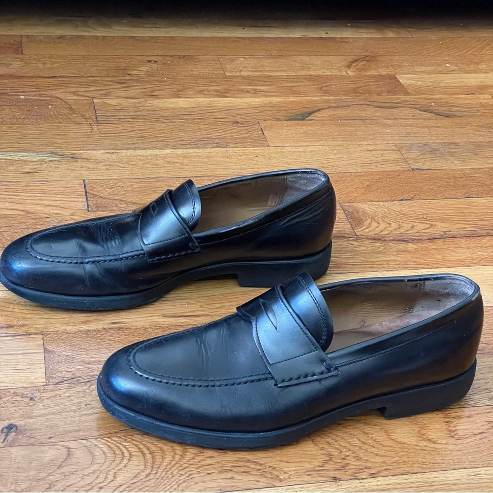 Salvator Ferragamo Penny Loafer Funes Men Black Leather Italy Almond Toe formal